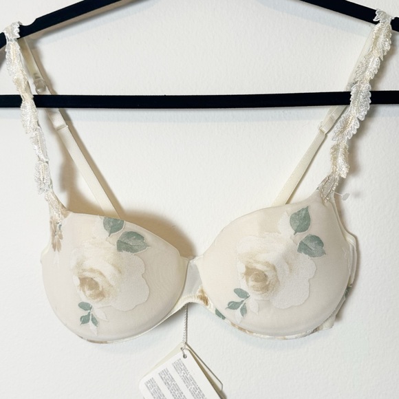 La Perla Other - New La Perla Glamour Bra Cream Floral Print 34C